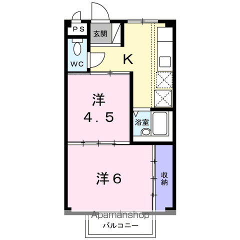 リバーサイド21(2K/2階)の間取り写真