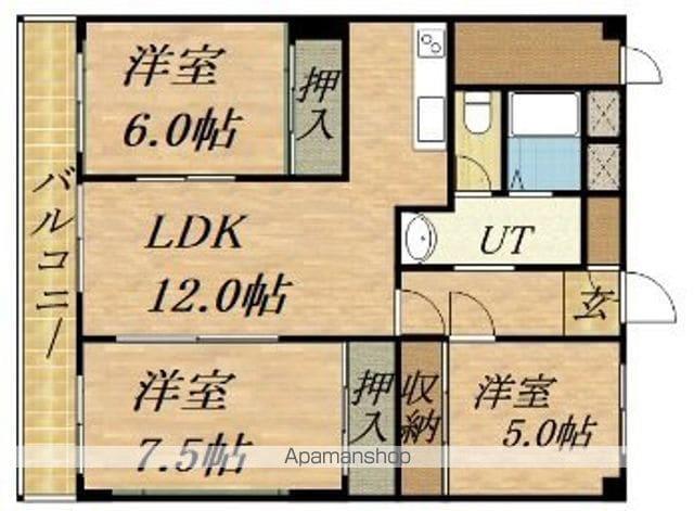 ターミナルハイツ大谷地(3LDK/5階)の間取り写真