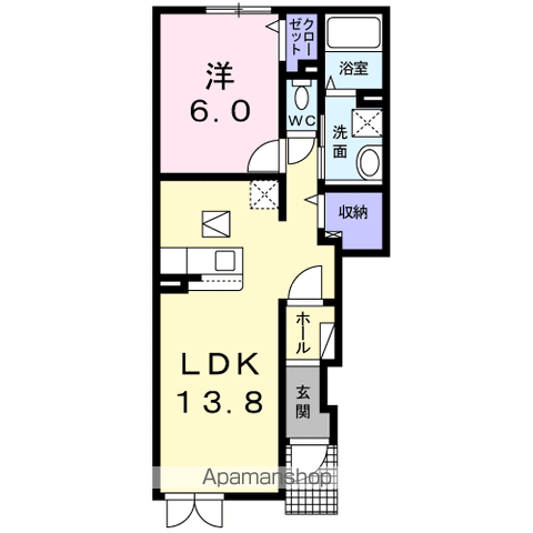 ザ グランデ和徳館(1LDK/1階)の間取り写真