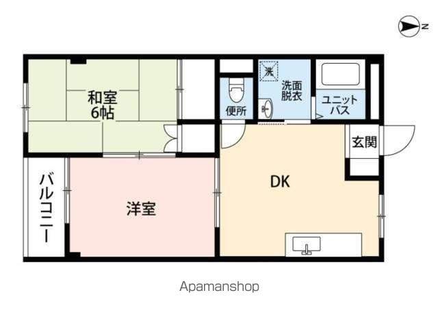 パインニードル(2DK/1階)の間取り写真