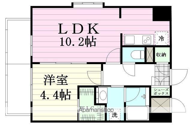 エルスタンザ広瀬通RESIDENCE(1LDK/4階)の間取り写真