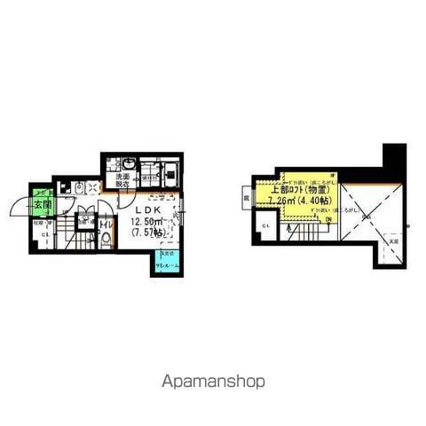 パークフロント清明山(ワンルーム/1階)の間取り写真