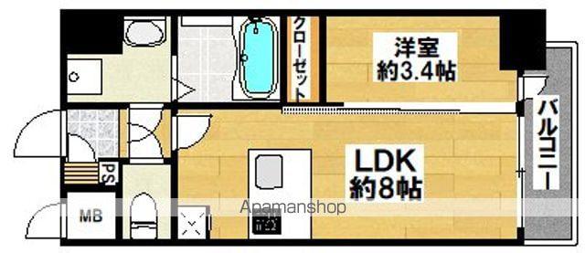 エスリード長居公園PARK AVENUE(1LDK/10階)の間取り写真