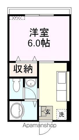 エレガンスヒルズ B棟(1K/2階)の間取り写真