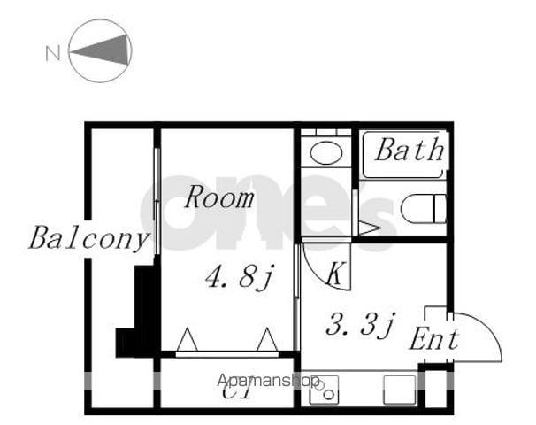 吉川屋ビル(ワンルーム/5階)の間取り写真