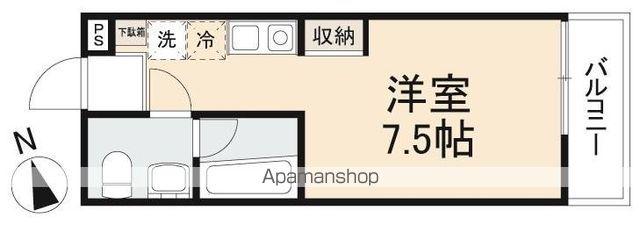 プランドール(ワンルーム/2階)の間取り写真