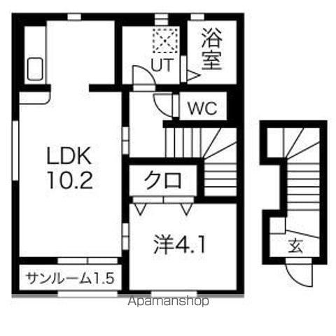 ジョイア・ヴィータ(1LDK/2階)の間取り写真