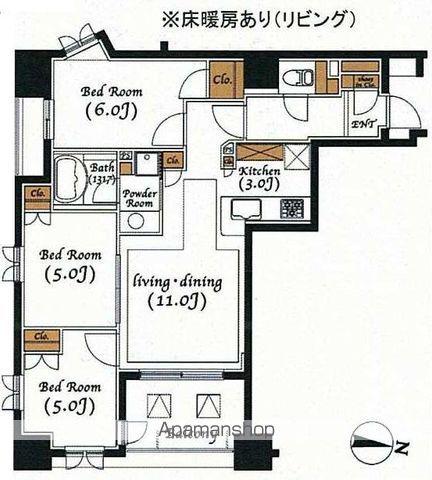 KDXレジデンス錦糸町(3LDK/5階)の間取り写真