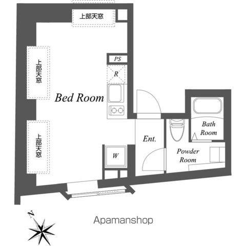 EXAM中目黒3(ワンルーム/5階)の間取り写真