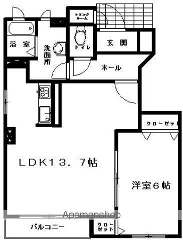 ヒースコート(1LDK/1階)の間取り写真