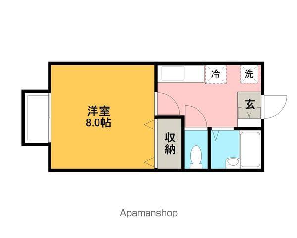 ヴィラコンコルディア(1K/1階)の間取り写真