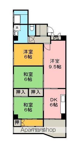 アサヒパレス宇高(4DK/6階)の間取り写真