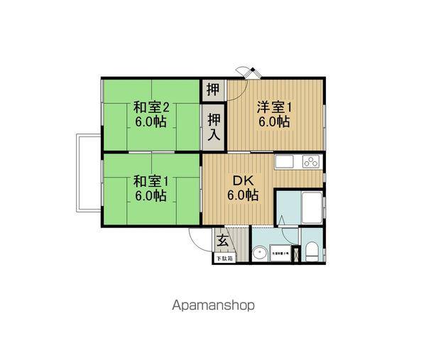 フレグランスK B棟(3DK/2階)の間取り写真