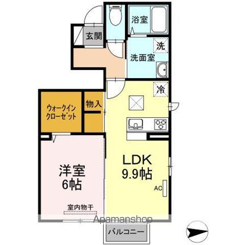 コントレール・A(1LDK/1階)の間取り写真