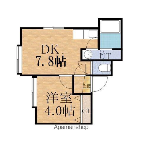 フラットJ白石本通A棟(1DK/3階)の間取り写真
