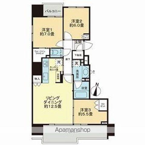 シティハウス円山(3LDK/10階)の間取り写真