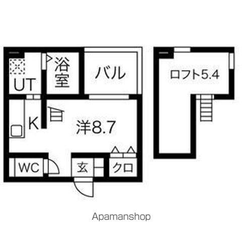 LUCK(ワンルーム/1階)の間取り写真