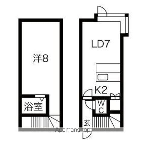 リストワール札幌北(ワンルーム/1階)の間取り写真