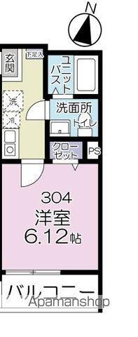 エクセルコート白楽(1K/3階)の間取り写真