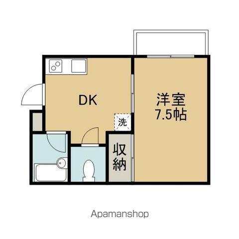 海禅寺ハイツ(1DK/2階)の間取り写真