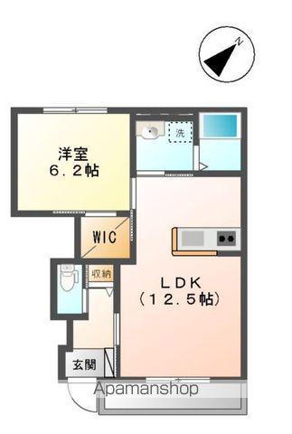 アリエル(1LDK/1階)の間取り写真