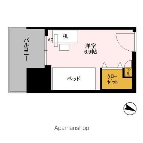 ロイヤルパークスER万代 SHARE万代(ワンルーム/2階)の間取り写真