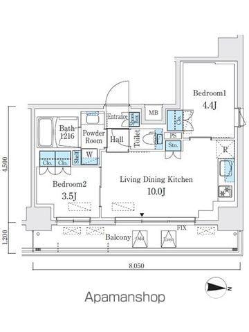 クインテット錦糸公園(2LDK/8階)の間取り写真