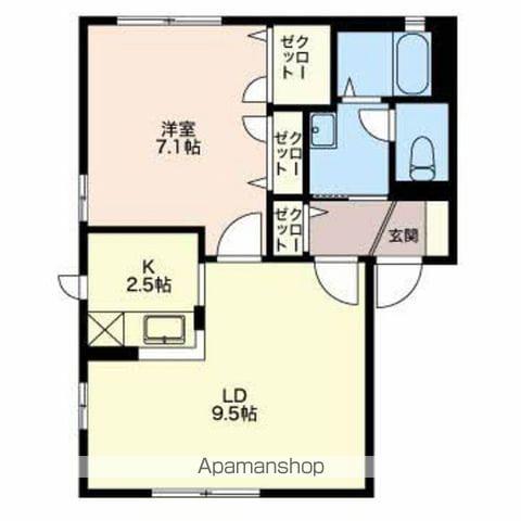 クロワール見附久保 D(1LDK/1階)の間取り写真