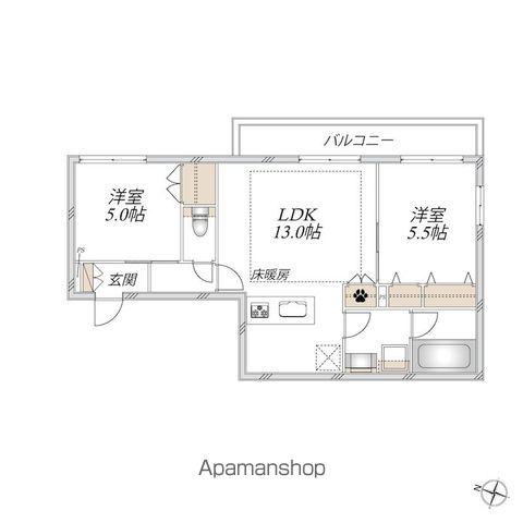 羽根木2丁目メゾン(2LDK/2階)の間取り写真