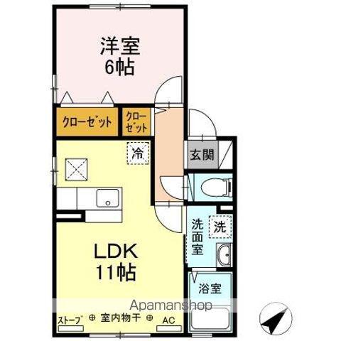 グランテールⅡ(1LDK/1階)の間取り写真