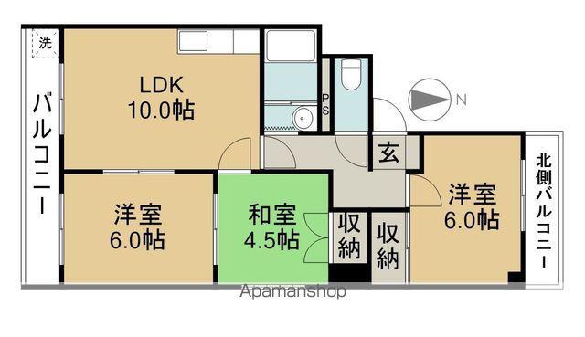 コーポ舘(3LDK/2階)の間取り写真