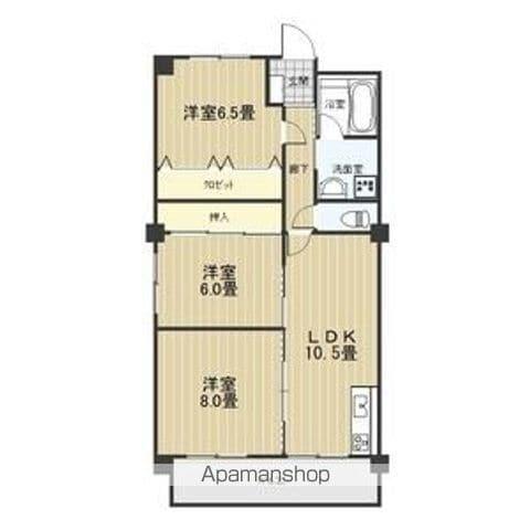 サンハイツいぼら(3LDK/4階)の間取り写真