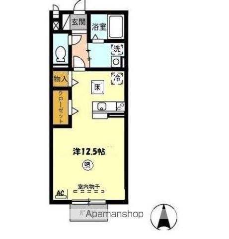 セジュール西田(ワンルーム/1階)の間取り写真