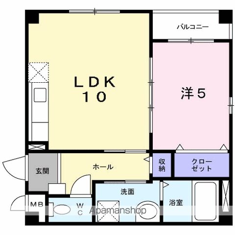 ユーヴェSⅡ(1LDK/2階)の間取り写真