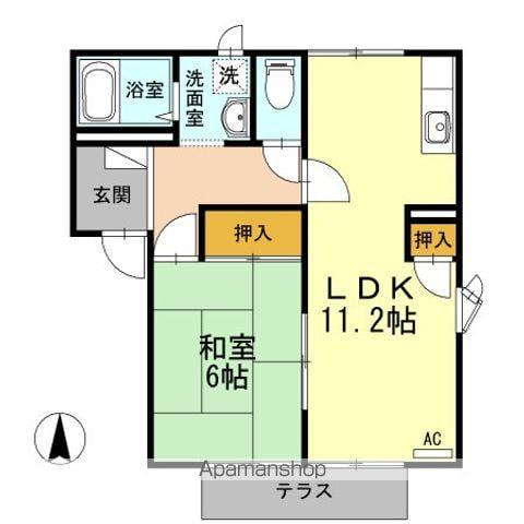 ヴェルコート(1LDK/1階)の間取り写真