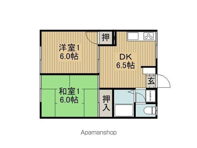 プレジール藤森(2DK/1階)の間取り写真