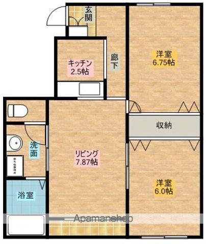 ソレイアード1(2LDK/1階)の間取り写真