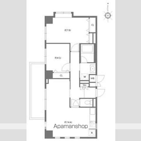 エムジー目黒駅前(2LDK/13階)の間取り写真