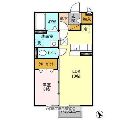 ダイヤファーストS AVE(1LDK/1階)の間取り写真