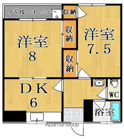 ハイツ平沼(2DK/2階)の間取り写真