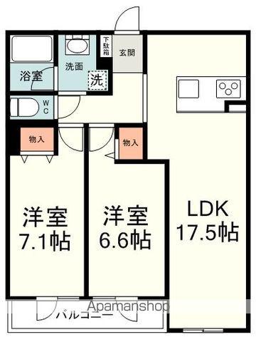 オラシオン新川(2LDK/4階)の間取り写真