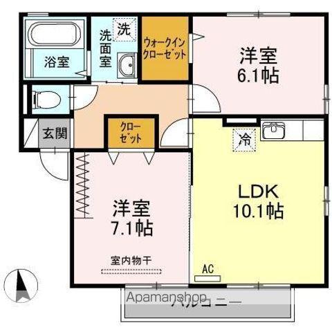 サンパティーク(2LDK/2階)の間取り写真