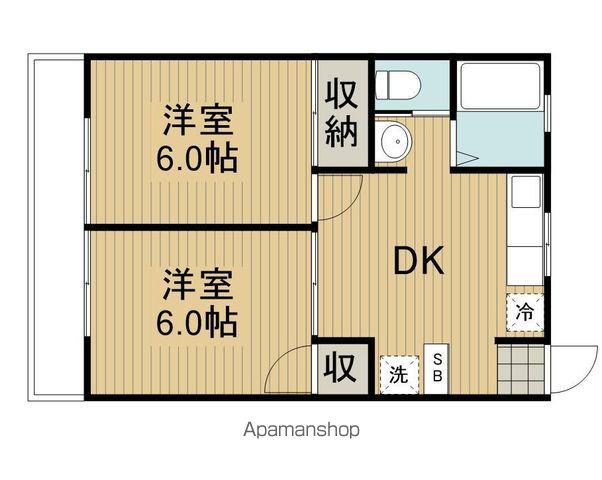 メゾンマルス(2DK/2階)の間取り写真