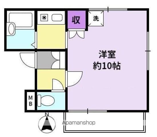緒方ビル(ワンルーム/2階)の間取り写真