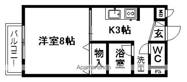サープラスワン前西(1K/2階)の間取り写真