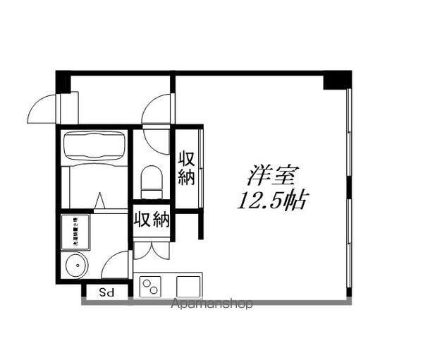 守山駅前M&Dビル(ワンルーム/3階)の間取り写真