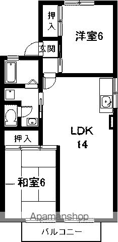 ラ・フォーレ(2LDK/2階)の間取り写真