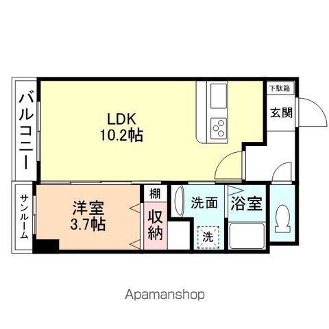 セレニティ藤木(1LDK/3階)の間取り写真