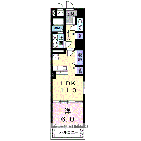 リフレスタ 吹上(1LDK/4階)の間取り写真