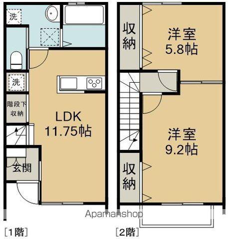 プリエ　アースリズム(2LDK)の間取り写真